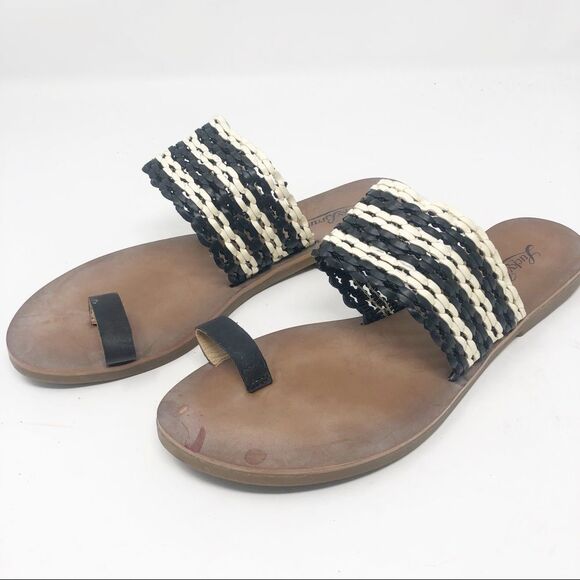 Lucky Brand | Baheeti Sandals in Black & Cream 6 - Picture 4 of 9